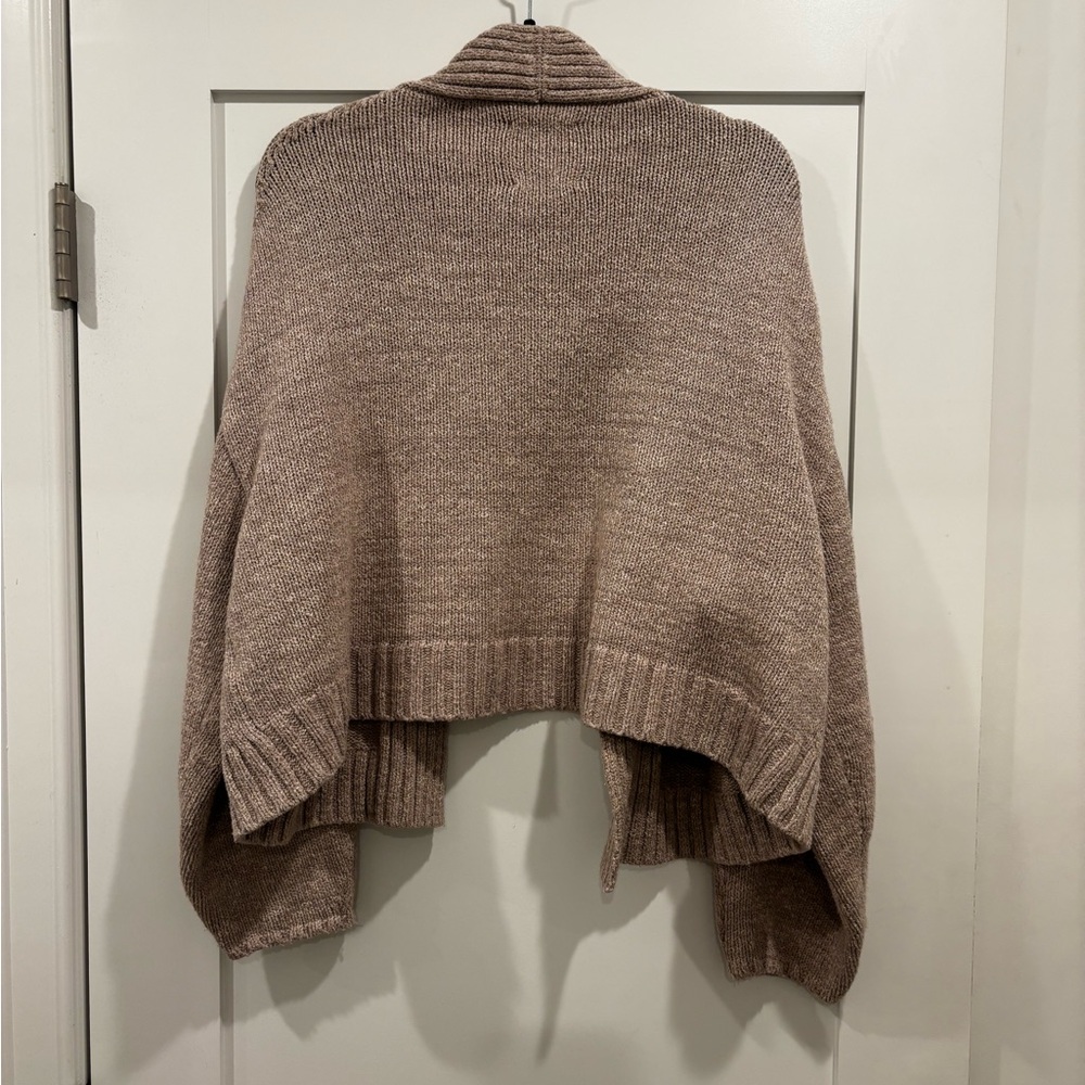 Abercrombie & Fitch Brown Knit Cardigan Cozy Open Front Size M - Picture 3 of 3